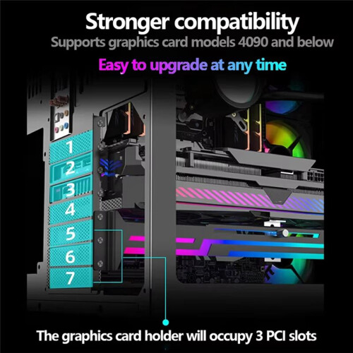 Power Train ARGB  Card GPU Holder Adjustable Height Horizontal GPU Bracket AURA GPU Video Card Holder 2