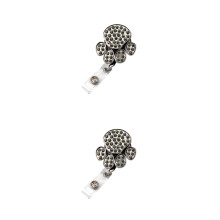 2St Handvormige Clip Multi Id Badge Reel Uitrekbare Sleeve Buckle