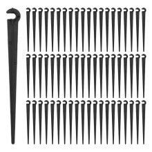 Irrigation Drip Support Stakes 1/4 inch Tubing Hose for Vegetable Gardens Flower Beds Herbs Gardens Black 200 Pack