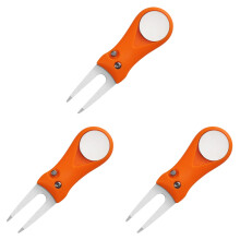 3Pièces Outils Divot Golf Pliable Orange Fourchette Réparation Pelouse