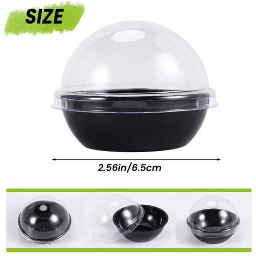 50 Pack Clear Plastic  Cupcake Container, Individual Packaging Treat Boxes with Dome Lids for  Muffin Macaron 2