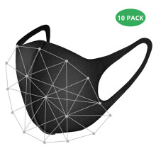 Protection Plus Comfort, Washable Reusable Ice Silk Face Mask with Stretchy Ear Loops for Urban Adventures (Black)