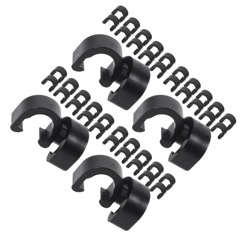 160Pièces -Câble Noir Clip C-Shape