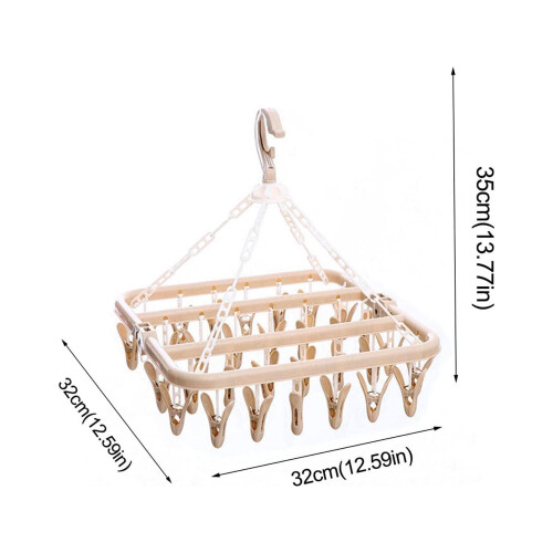 Xoxingysm Home Textile Storage Plastic Foldable Clip Space Saving Indoor Socks Drying Rack 2