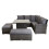 Charles Bentley Charles Bentley Rattan Corner Lounge Set with Table Grey 3