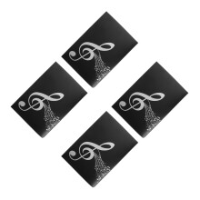 4Pcs Lightweight Black Music Binder PVC Folder for Piano Sheet Storage
