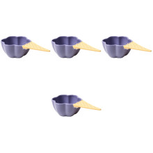 4Pièces Bols À Salade Dessert Violet En Céramique