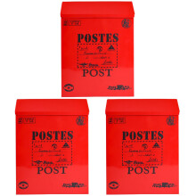 3Pièces À Lettres Rouge En Fer Pour Murs Avec Serrure