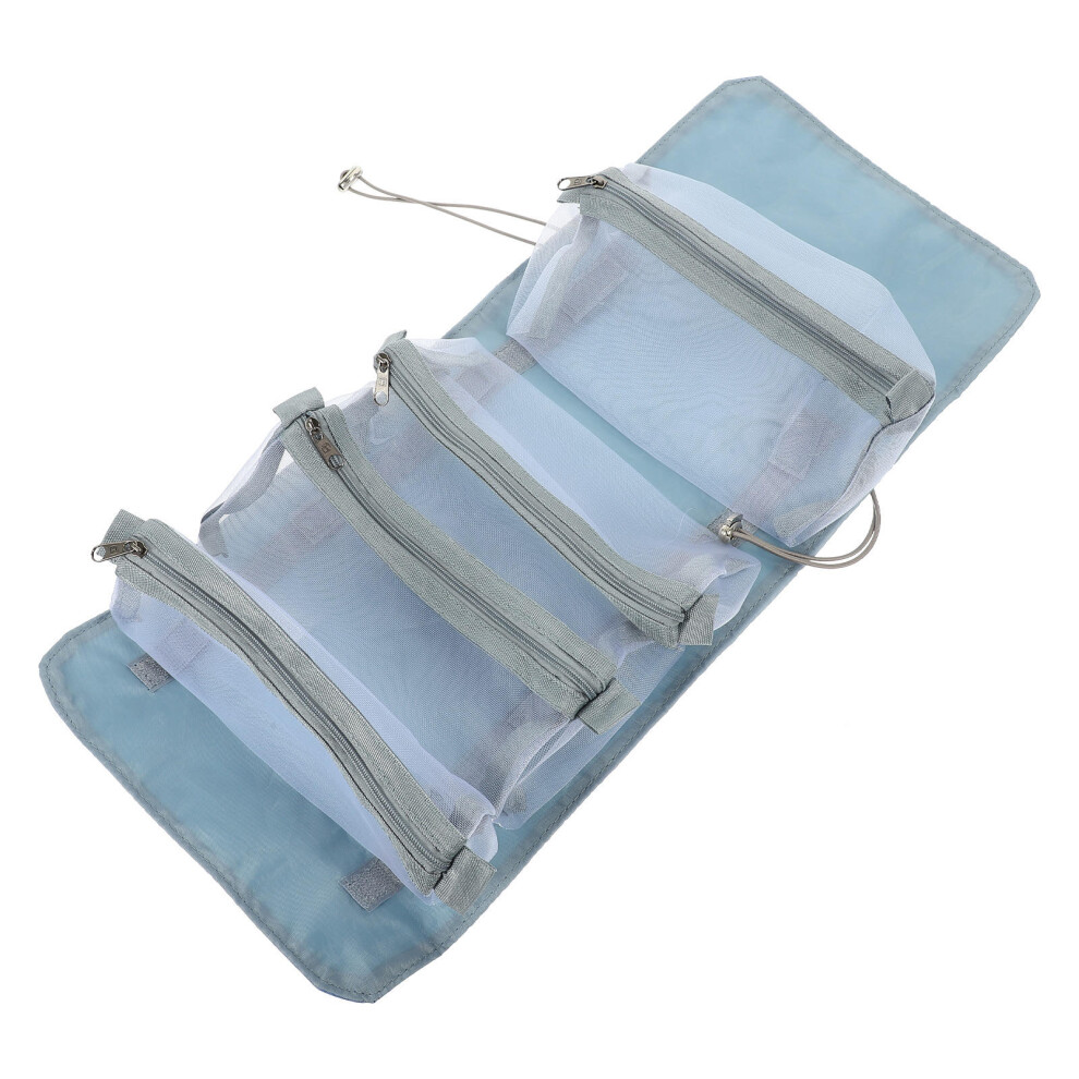 Blue Pu Travel Toiletry Organizer Large Capacity Cosmetic Bag