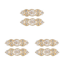 6Pcs Bridal Wedding Belt Crystal Applique Beaded Women Girdle Golden
