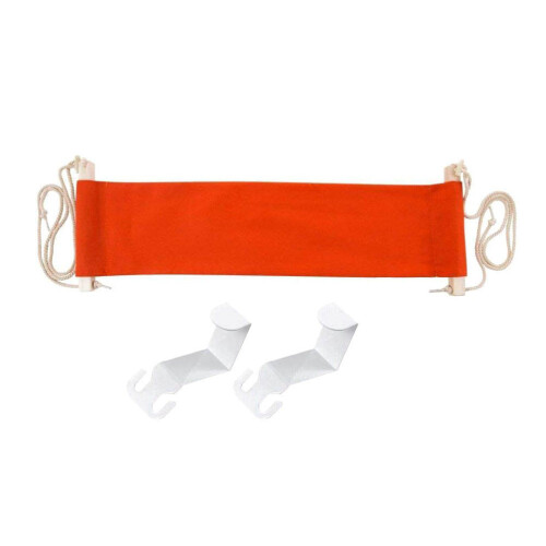 2Pièces Repose-Pieds Suspendu Orange Bois Fer Polyester 1