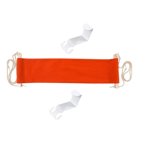 2Pièces Repose-Pieds Suspendu Orange Bois Fer Polyester 2