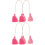 4Pièces Pompons Rose Pour Décoration Accroche-Sacs 5