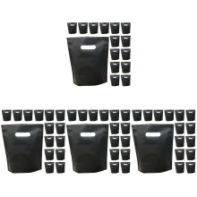 200Pcs Black Reusable Foldable Grocery Bags with Strong Handles