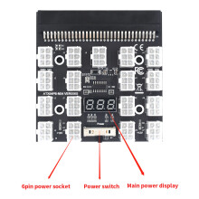 Scheda di Sblocco 17 Porte 6 Pin LED Display Modulo di Alimentazione Adattatore per Scheda Server per  1200W 750W PSU GPU Miner Mining BTC ETH