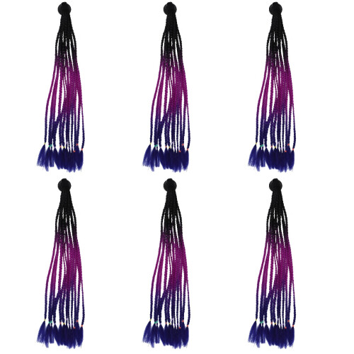 6Stk Farbenfrohe Geflochtene Ponytails -Schmuck 2