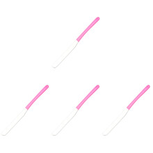 4St Duurzame Roestvrijstalen Make-Up Spatula Met Roze Handvat