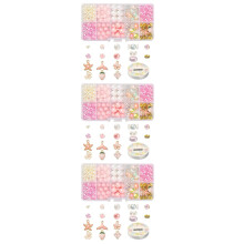 3Sets Roze DIY Armband Set Lichtgewicht Kralen En Bedels