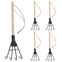 5St Mini Handhark Voor Ijzeren Vier Tands Compact Voor