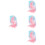 4Pièces Perruques Synthétiques Colorées Cosplay Pour 6