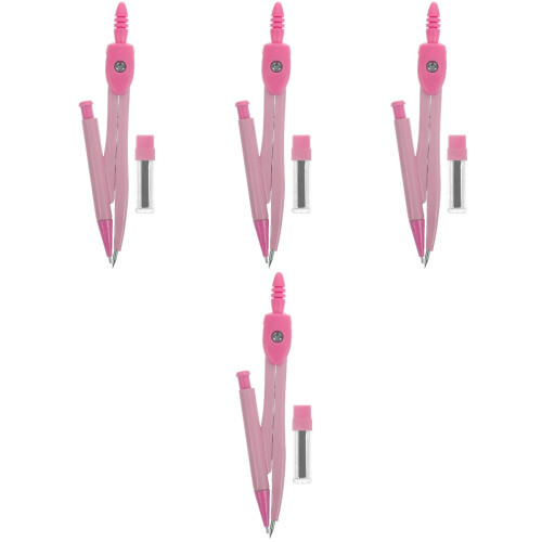 4Sets Draagbare Roze Passer Voor Studenten Tekentools