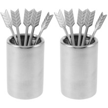 2Sets Rvs Fruitprikkers En Koffieroerstaafjes Voor Feest