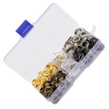 140 Sets 8mm Brass Eyelet Grommet Kit in 4 Colors with Storage Box