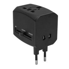 Snabb användning med mobiltelefoner, bärbara datorer och andra enheter, reseadapter, universalingång, kraftfull dubbel USB-C-ström med typ