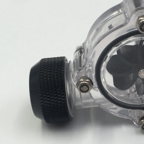 G1/4 Inch Flow Indicator,Clear Main Body,Black Blade,Matte Black Pc Computer Water Cooling System Flow Meter Indicator 2