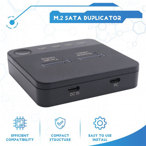 M.2  Duplicator M.2  Dual Bay SSD Enclosure External Hard Disk Docking Station with Clone for M2 HDD SSD Reader 1