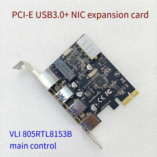 Desktop Mainboard Module PCI-EUSB3.0+Gigabit LAN Expansion Card Using RTL8153B VLI805 Mainboard Module 1