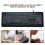 Light Up Large Print Keyboard With White Backlight, Full Size Ergonomic Quiet USB Wired Keyboard Suitable For Elderly Featuring Non Slip Texture And 8