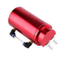 Universal Aluminum Oil Catch Tank 17x8cm Red with 10 & 15mm Fittings