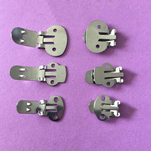 100pcs Diy Stainless Steel Shoe Clips Silver Flat 1