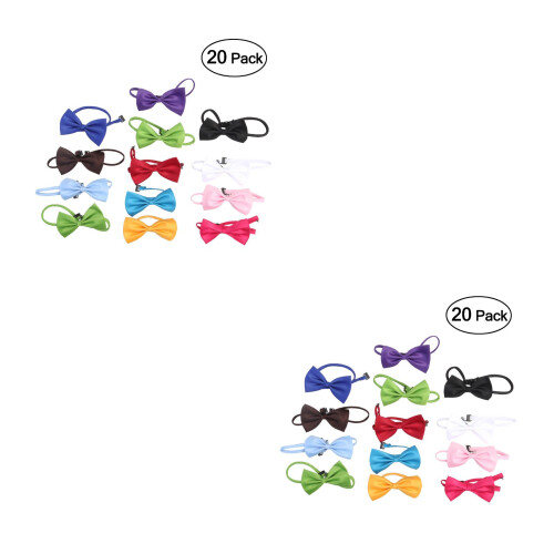 40Pcs Assorted Color Adjustable Bow Ties for Men Polyester Party Wear 2
