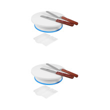 2Ensembles Plateau Tournant Gâteau Durable Bleu Ciel Pour Décorer