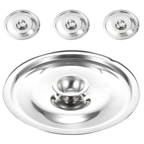 4Stk Deckel Für Gewürztöpfe Mit Praktischem Griff in Silber