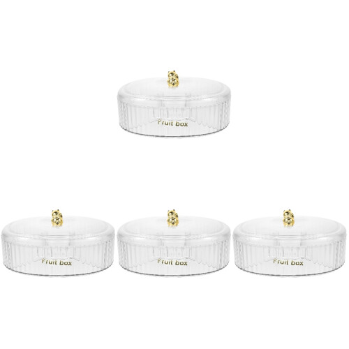 4Pièces Plateau Snack Transparent Grande Pour