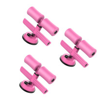 3Pièces Barre De Fitness Rose Avec Ventouse, Aide Abdominaux, Réglable