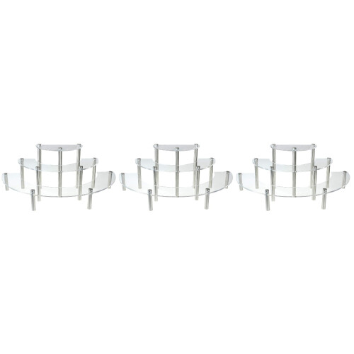 3Pièces Support Gâteau Transparent Multi-Usage Pour