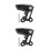 2Pièces En Alliage Aluminium Protection Durable Noir 1