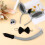 2Ensembles Ensemble Costume Âne Gris Tissu Accessoires Queue Nez 4