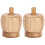 2Pièces Mortier Pilon Bois Clair Ail Pour Usage Culinaire 1