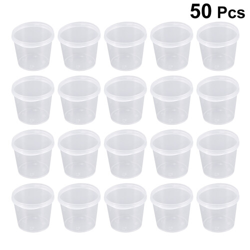 200Pièces Coupelles Transparantes Couvercles Plates Pour Dessert 1