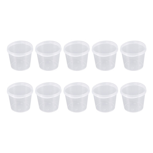 200Pièces Coupelles Transparantes Couvercles Plates Pour Dessert 2