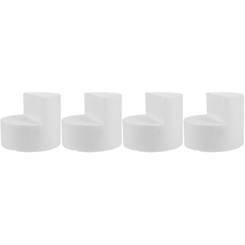 4Pcs White Foam Round Cake Models Ideal for Cake Decorating Skills 2