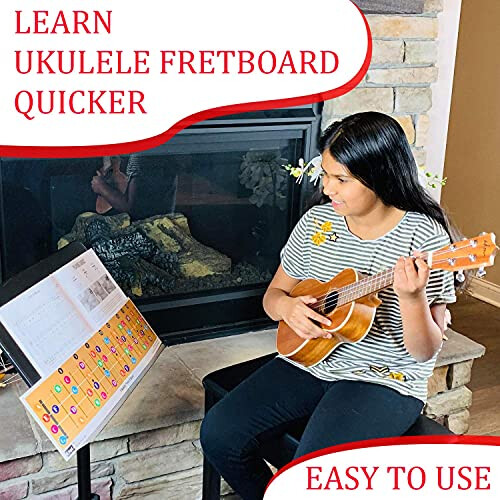 Color Coded Ukulele Guitar Fretboard Note Chart Learn to Play Guitar and 1