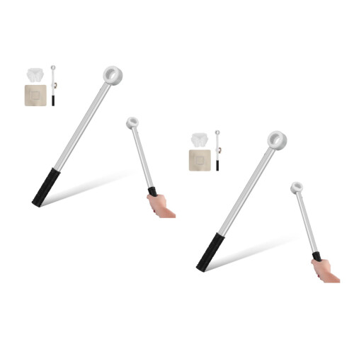 2Pcs Silver Blind Rod with Hook Lightweight Aluminum Plastic