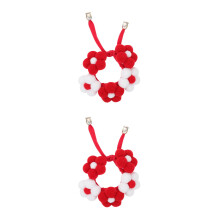 2St Rood Breiwerk Halsband Verstelbaar Schattig Huisdier