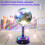 6'' Mirror Disco Ball with 24 LEDs 5-9 RPM Adjustable Rotating Motor Base 6